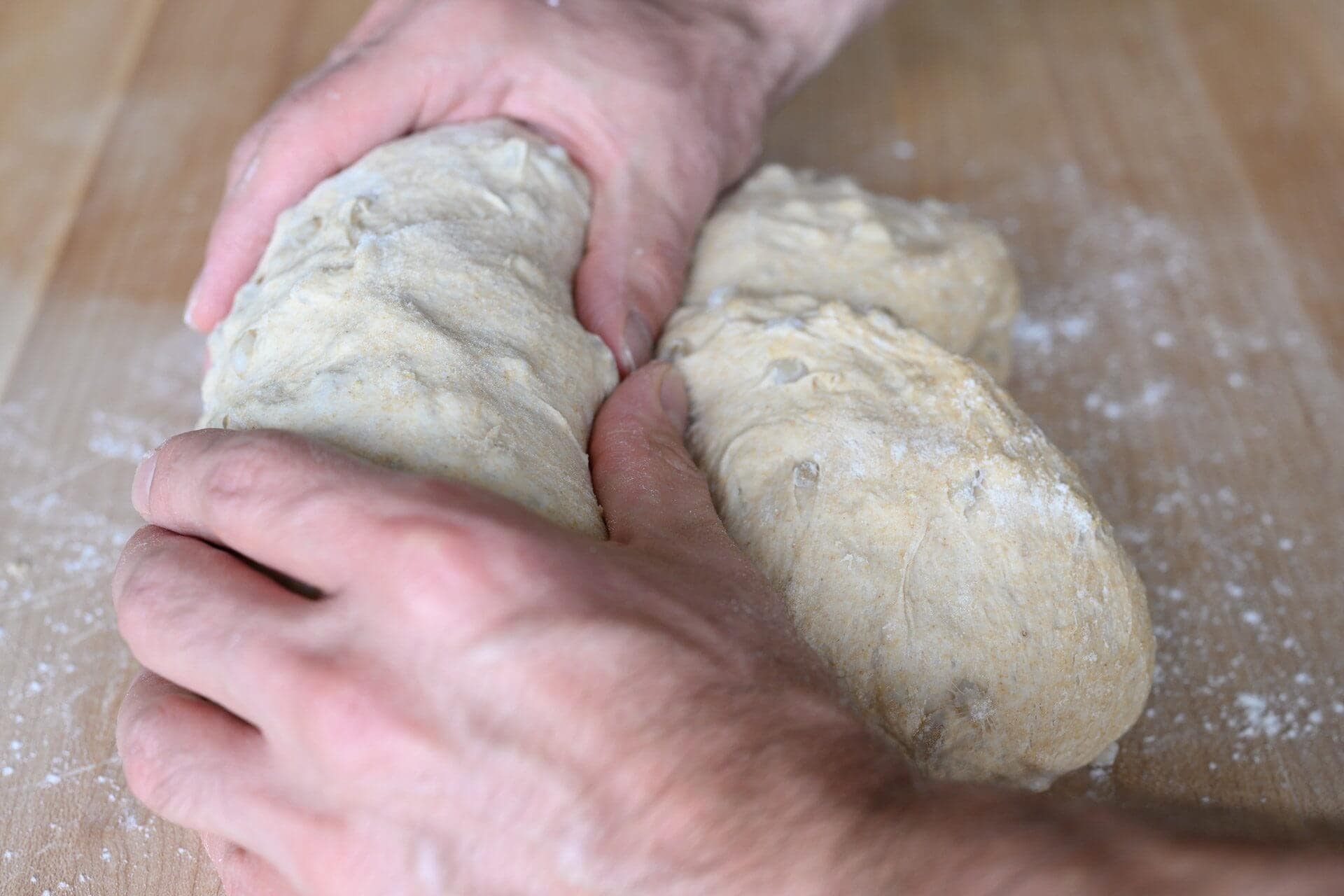 Shaping pan loaf dough
