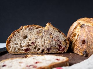 Walnut cranberry sourdough bread