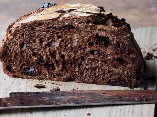 Dark Chocolate-Cherry Sourdough Bread Head